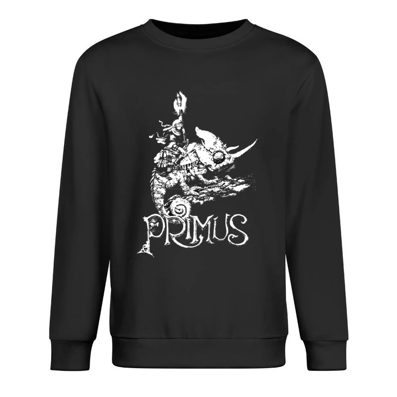 Abstract Swirling Typography: Primus Logo Design Male Pullover Sweatshirt