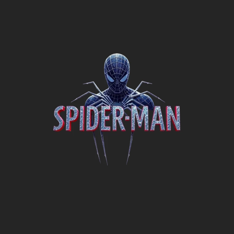 Spider-Man Black Suit Logo with Classic Text Design Male Pullover Sweatshirt