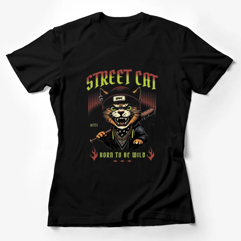 Chat des Rues Sauvage avec Batte Femme T-Shirt