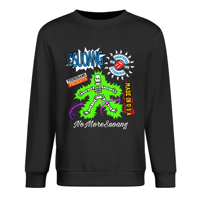 Kreatives Design mit Skelett und Logos Herren Pullover Sweatshirt