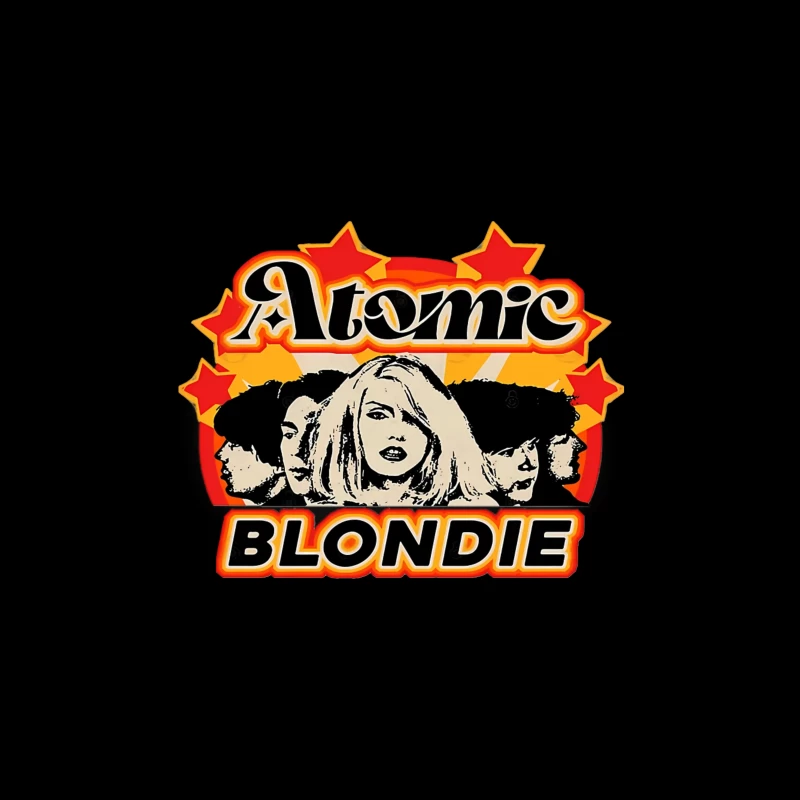 Atomic by Blondie - Retro Band Logo Design Travel Mug