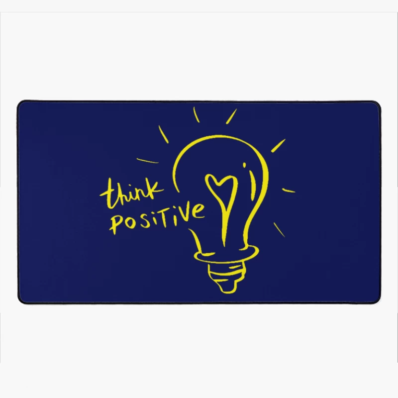 Positive Thinking Light Bulb Illustration Desk Mat