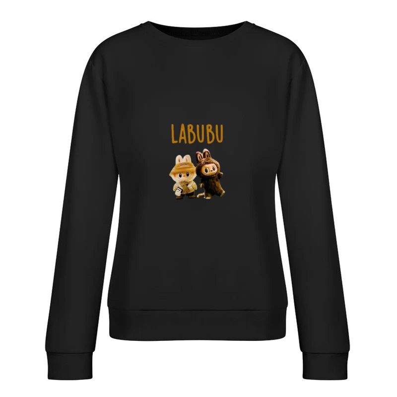 Labubu Figuren mit Hasenmützen Damen Pullover Sweatshirt