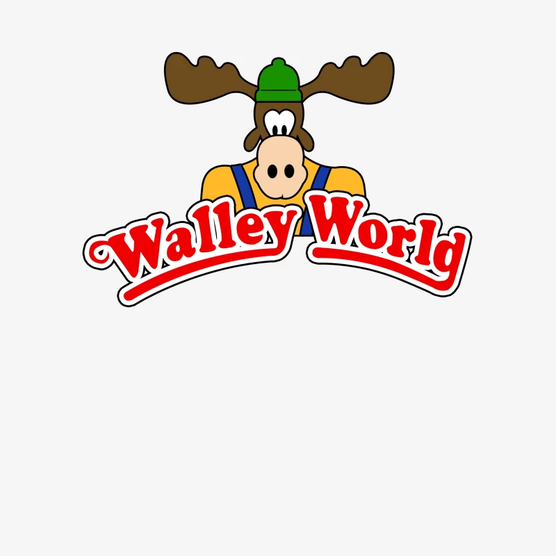 Walley World Amusement Park Cartoon Moose Mascot Logo Male Pullover Sweatshirt