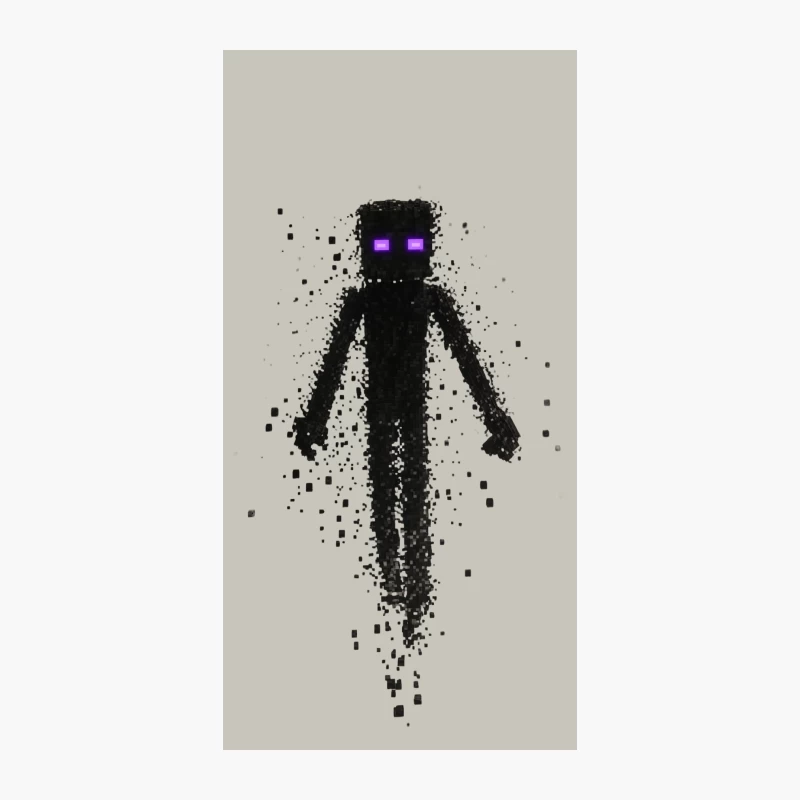Pixelated Enderman: Minecraft's Iconic Character in Digital Art iPhone Case