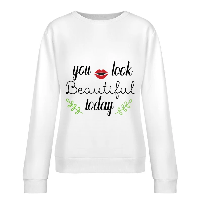 Compliment de beauté avec lèvres rouges Femme Sweat-shirt à enfiler