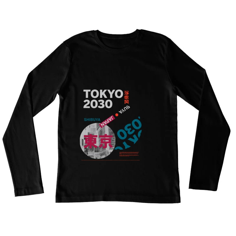 Tokio 2030 Shibuya Design Damen Langarm T-Shirt