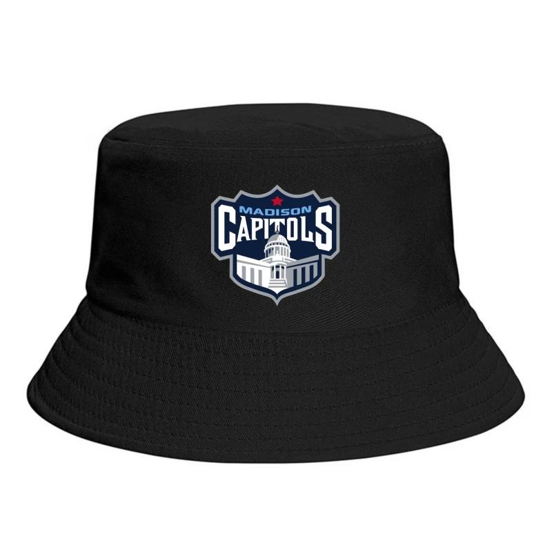 Madison Capitols Hockey Team Logo featuring Wisconsin State Capitol Building Bucket Hat