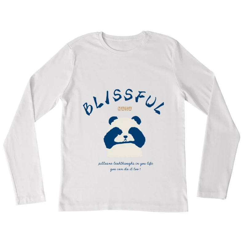 Blissful Panda Design mit Ermutigungsspruch Damen Langarm T-Shirt