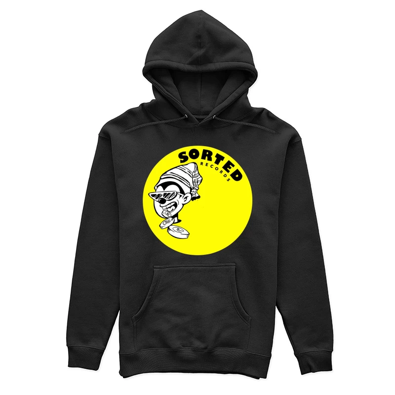 Sorted Records Label Logo with Cool Cartoon DJ Character Female Pullover Hoodie