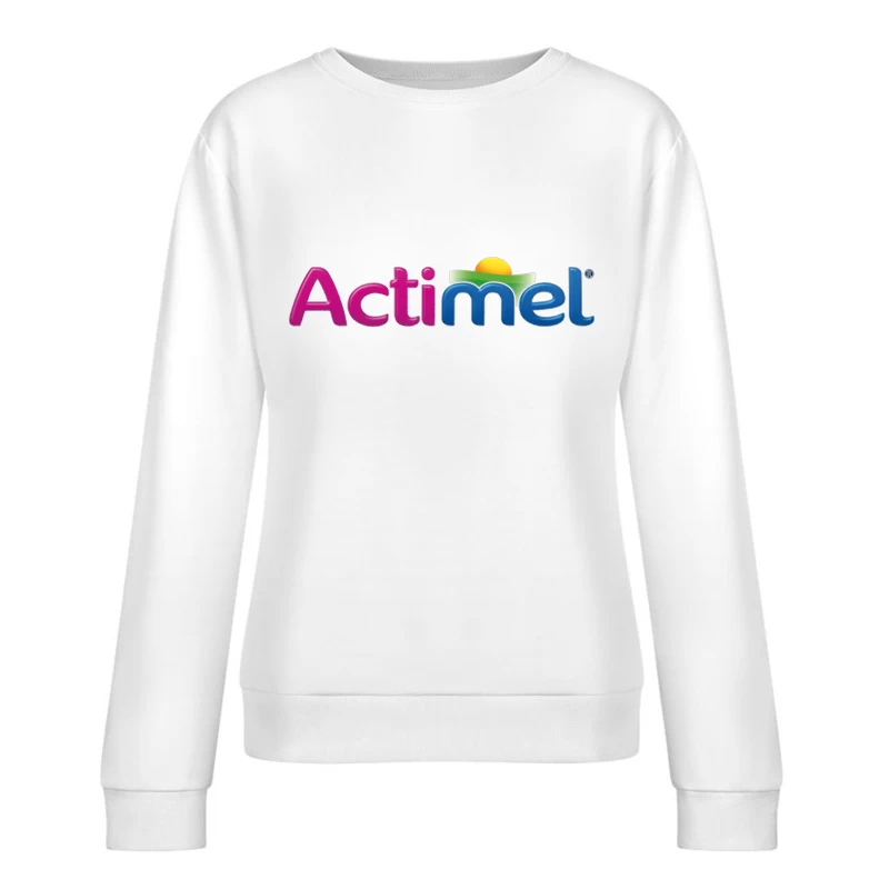 Actimel Dairy Brand Colorful Logo Design Female Pullover Sweatshirt