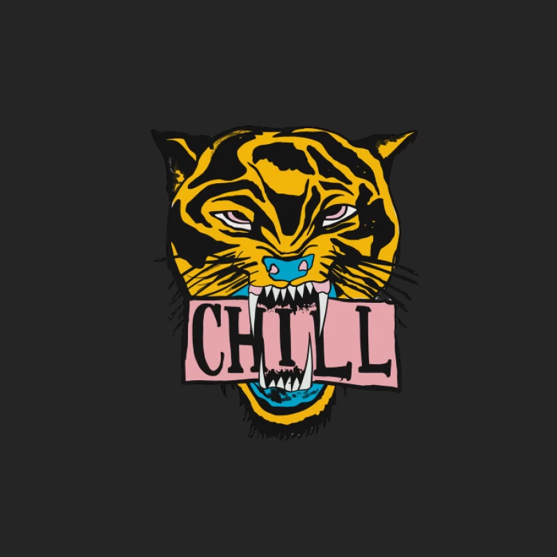Tiger-Design mit Chill-Nachricht Herren Pullover Sweatshirt