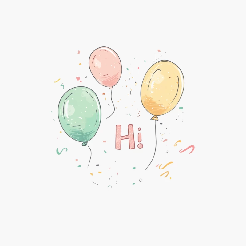 Festive Pastel Balloon Greeting Illustration Cotton Tote Bag