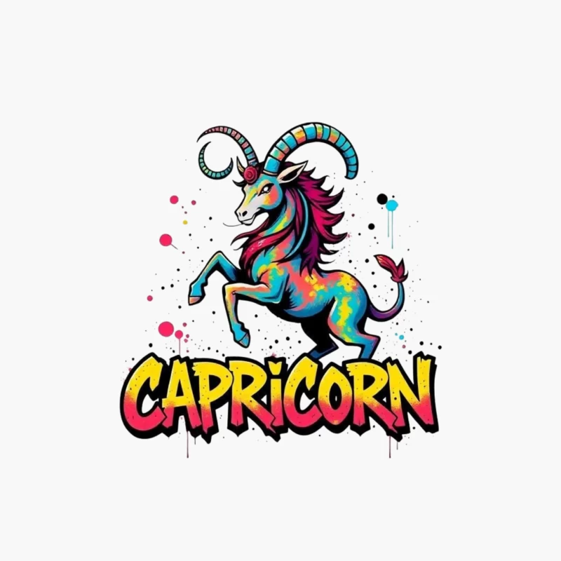Vibrant Capricorn Zodiac Art Cotton Tote Bag