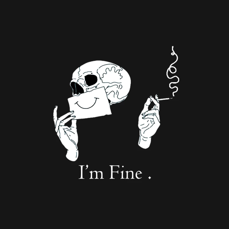 Skull with a Smile and Cigarette Male Long Sleeve T-Shirt