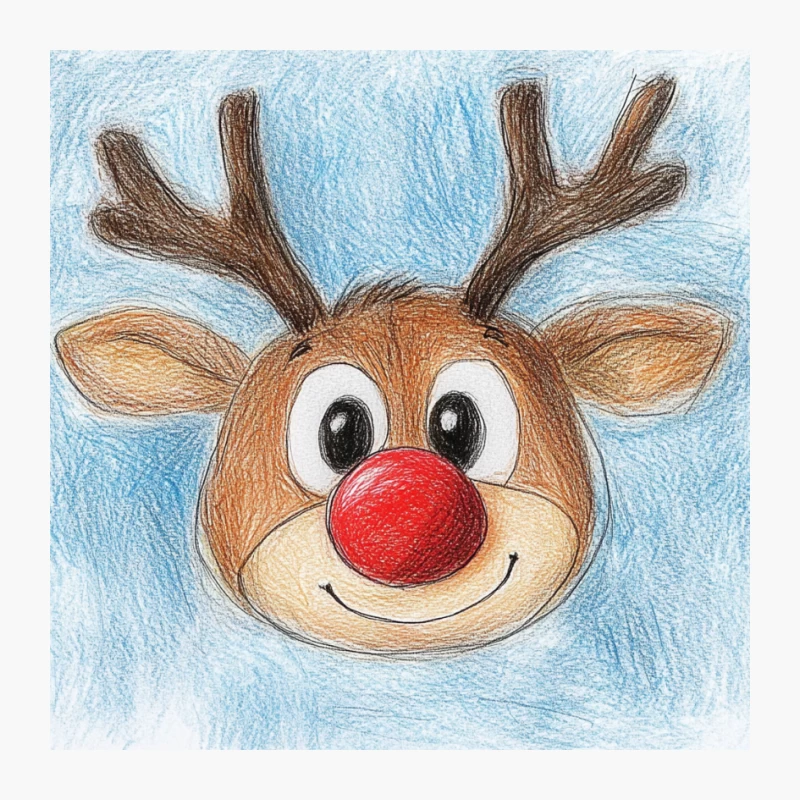 Cute cartoon reindeer with red scorpion hand drawn Pin