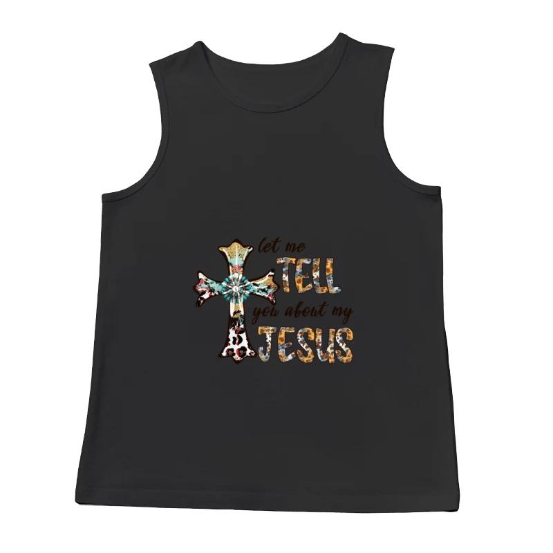 Künstlerisches Kreuzdesign mit Jesus-Botschaft Herren Tanktops