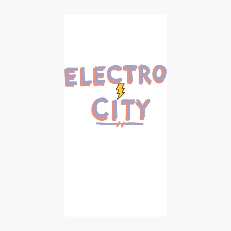 Colorful Hand-Drawn Electro City Logo with Lightning Bolt iPhone Case