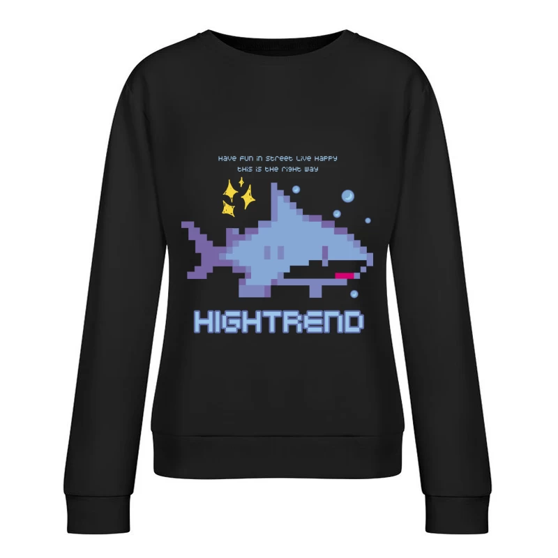 Pixel-Hai mit Motivationsbotschaft Damen Pullover Sweatshirt