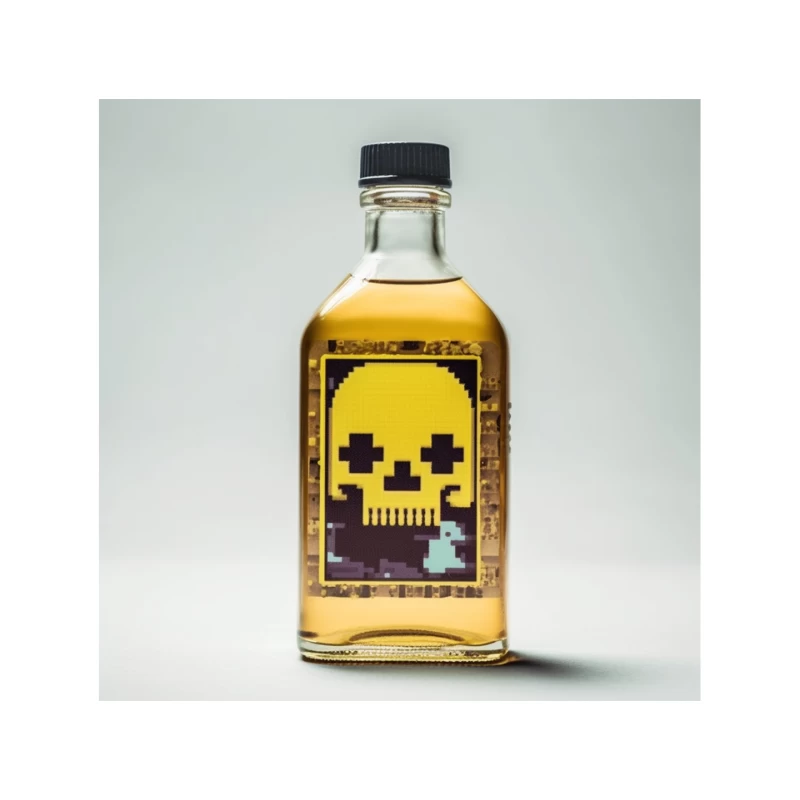 Pixel Art Skull Liquor Bottle with Retro Gaming Design Mouse Pad