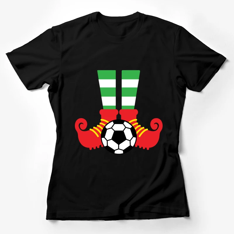 Chaussures d'elfe avec ballon de football Femme T-Shirt