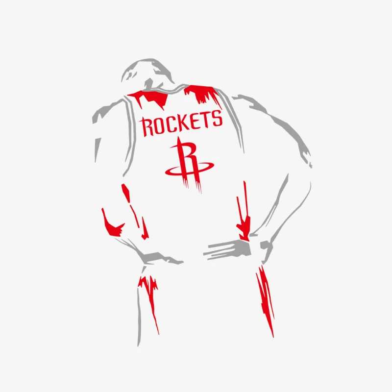 Basketballspieler im Rockets-Trikot Herren Pullover Sweatshirt