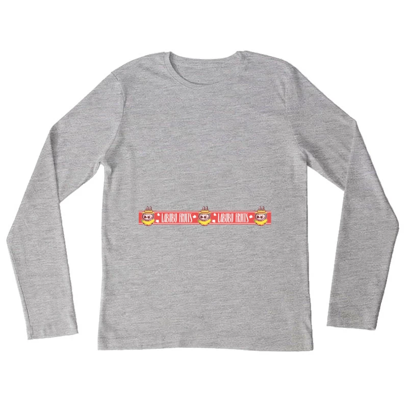 Labubu Illustrationen mit Fruchtmuster Damen Langarm T-Shirt
