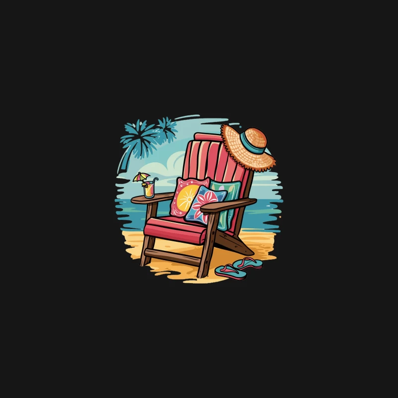 Relaxing Beach Chair Setup with Summer Accessories Desk Mat