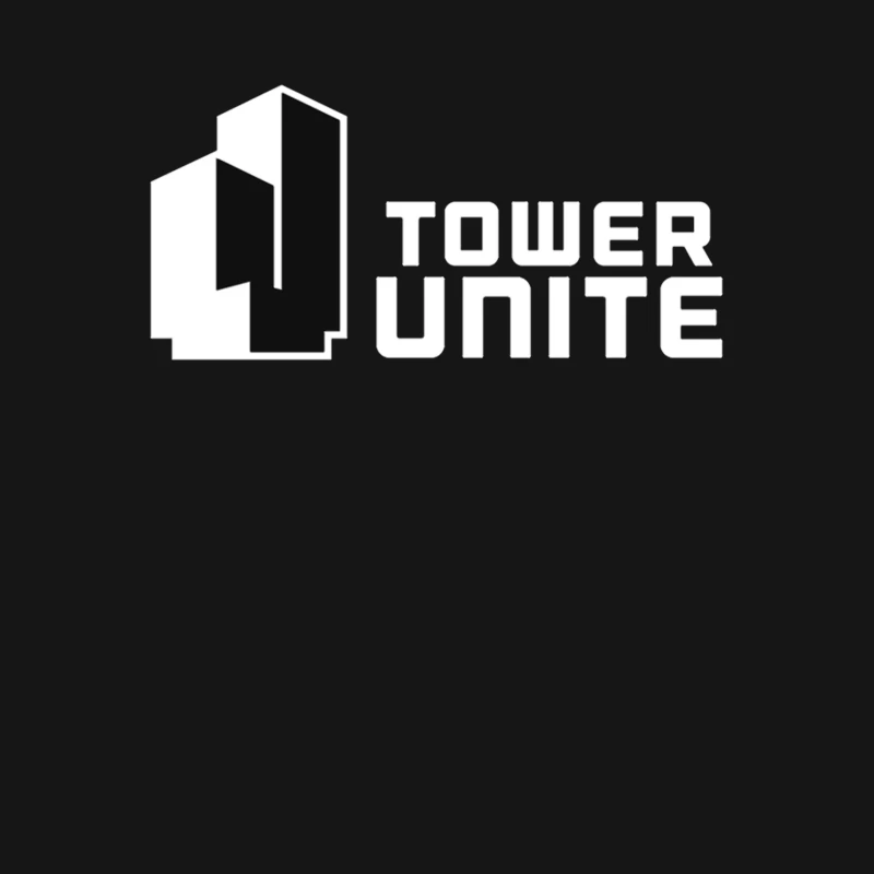 Minimalist Tower Unite Logo Design in Black and White Female T-Shirt