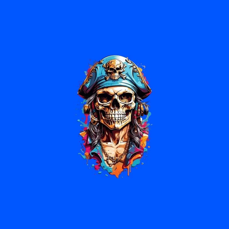 Stylized Pirate Skull Art Travel Mug