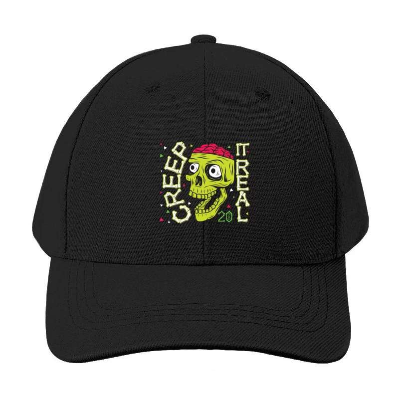 Colorful Zombie Skull Illustration Baseball Cap