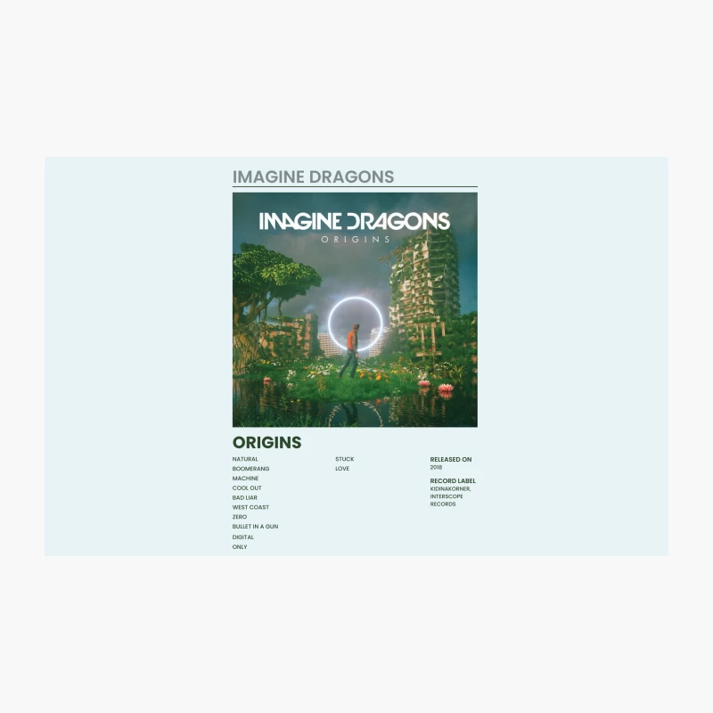 Imagine Dragons' Origins Album: Mystical Nature-Inspired Cover Art Travel Mug