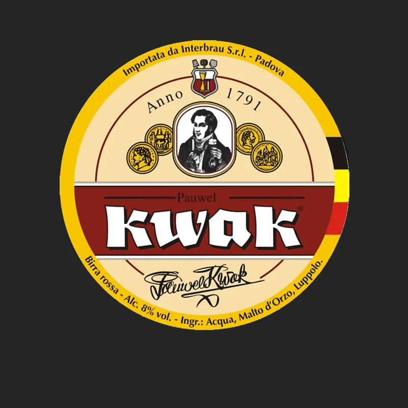 Vintage Circular Label of Kwak Belgian Beer from 1791 Female Pullover Sweatshirt