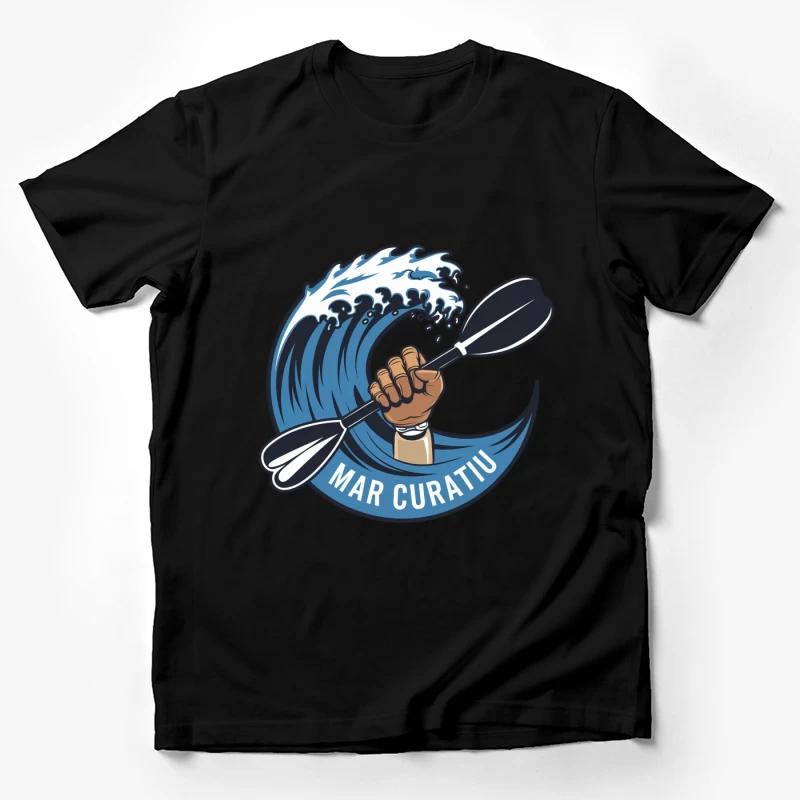 Mar Curativ Ocean Sports Logo with Rising Wave and Paddle Male T-Shirt