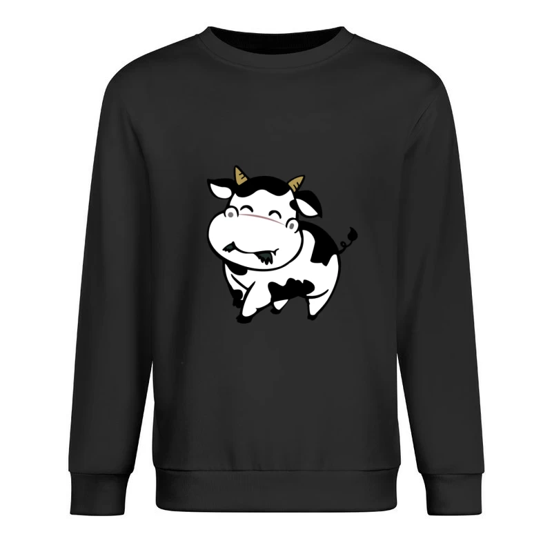 Vache mignonne souriante avec des taches Homme Sweat-shirt à enfiler