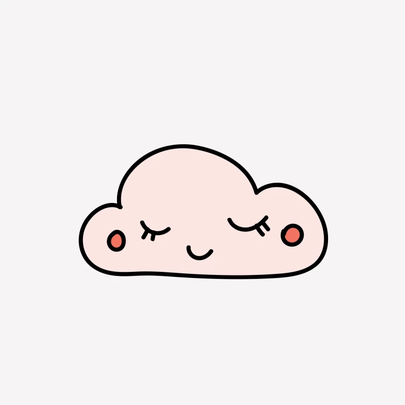 Nuage Kawaii avec Visage Calme Femme T-Shirt