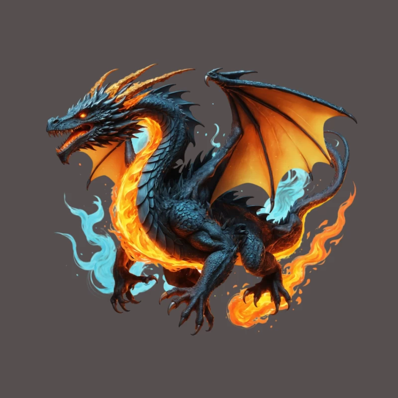 Majestic Fire Dragon Artwork Pin