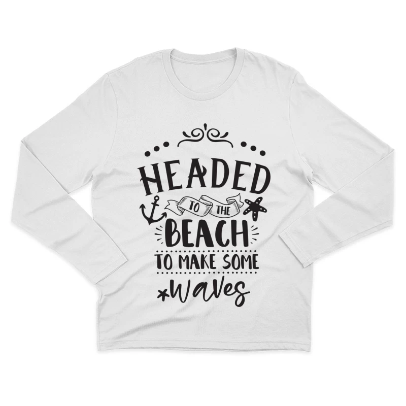 Prêt pour la plage et les vagues Homme Manches Longues T-Shirt