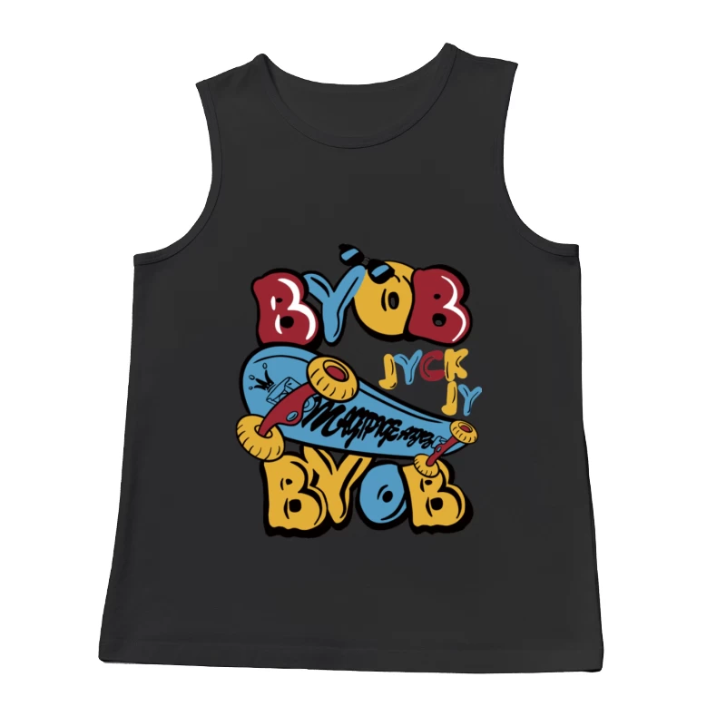 Bunte Skateboard-Kunst mit Graffiti Herren Tanktops