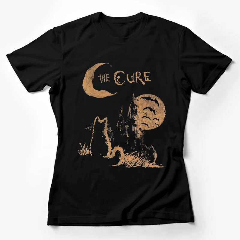 The Cure Gothic Band Logo with Moonlit Ghost Female T-Shirt