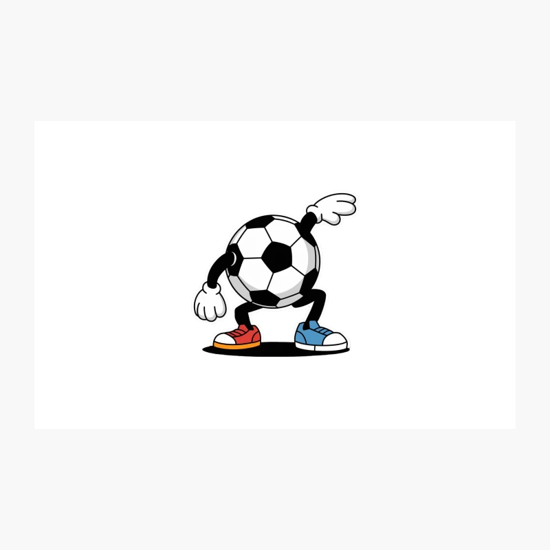 Animated Soccer Ball Character with Mismatched Shoes Travel Mug