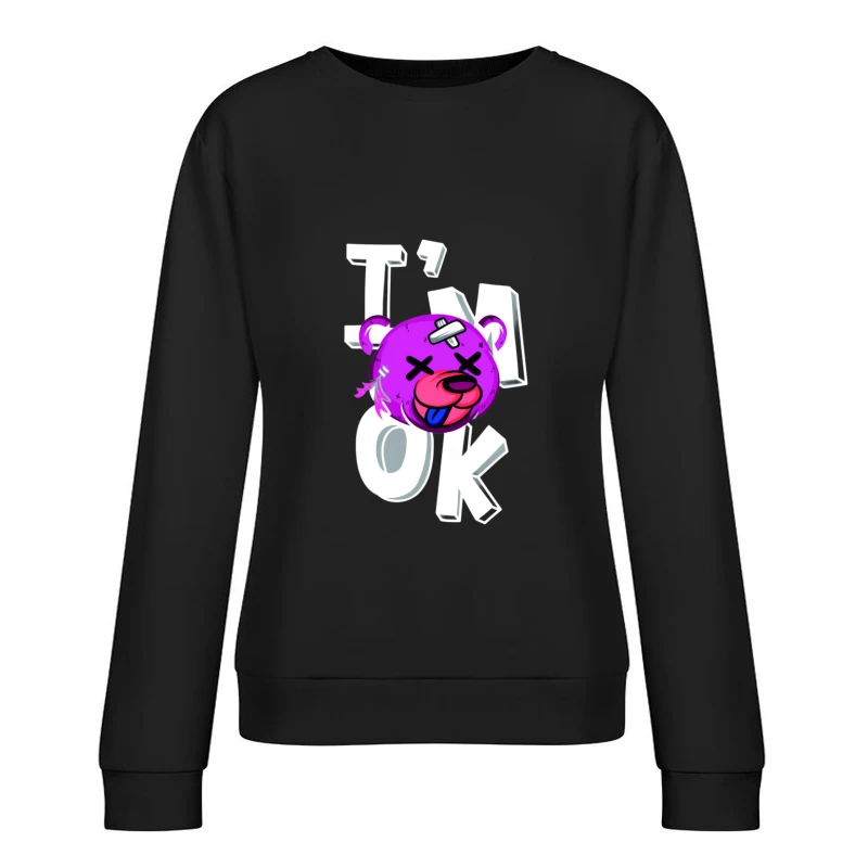 Lustiger Bär mit Schriftzug Damen Pullover Sweatshirt