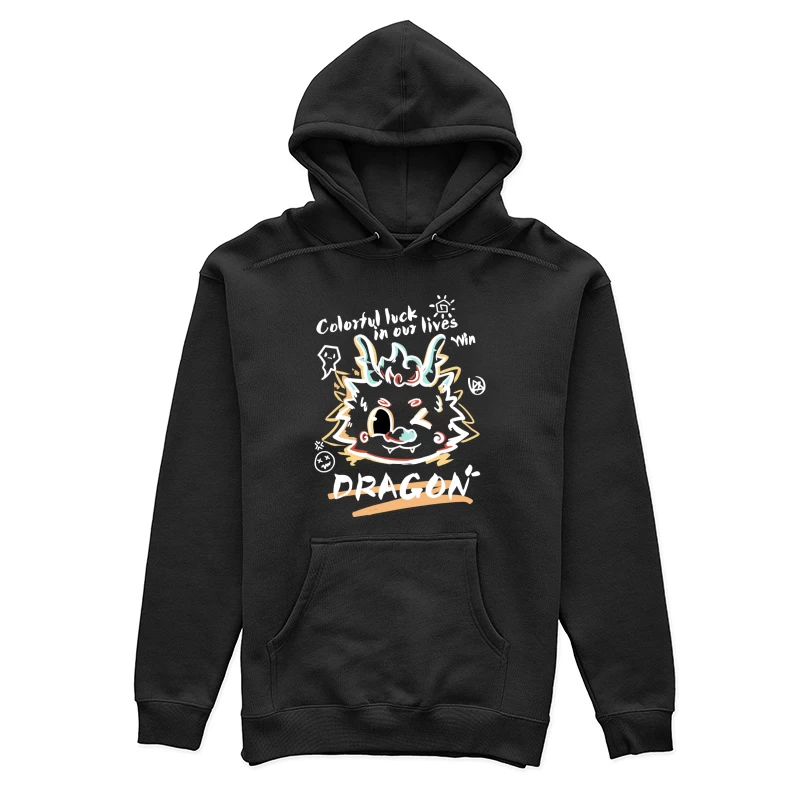 Bunter Glücksdrache Kunstdesign Damen Pullover Hoodie