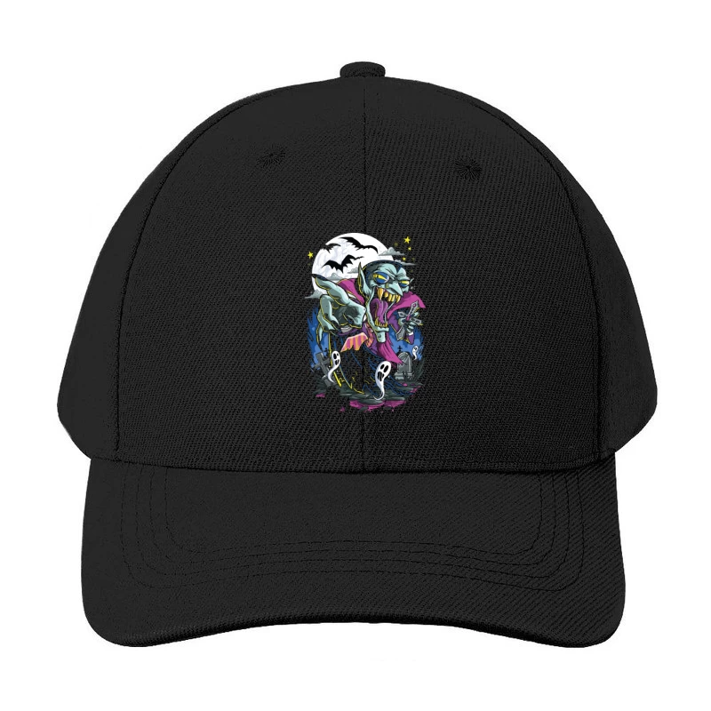 Spooky Halloween Vampire Graphic Baseball Cap