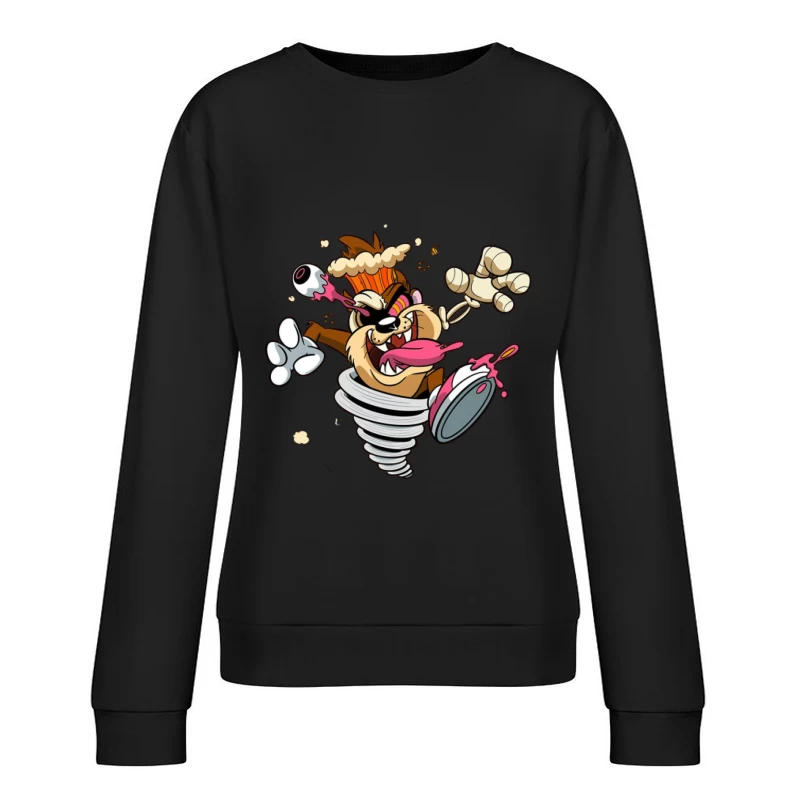 Wirbelsturm-Tier mit Augapfel-Spirale Damen Pullover Sweatshirt