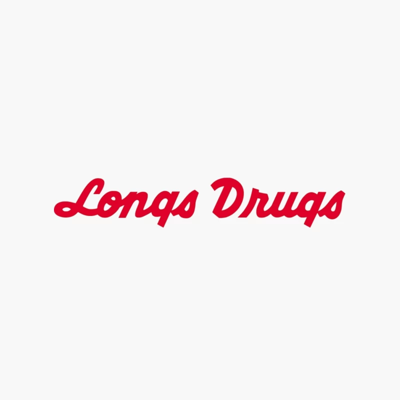 Vintage Longs Drugs Pharmacy Red Cursive Logo Cotton Tote Bag