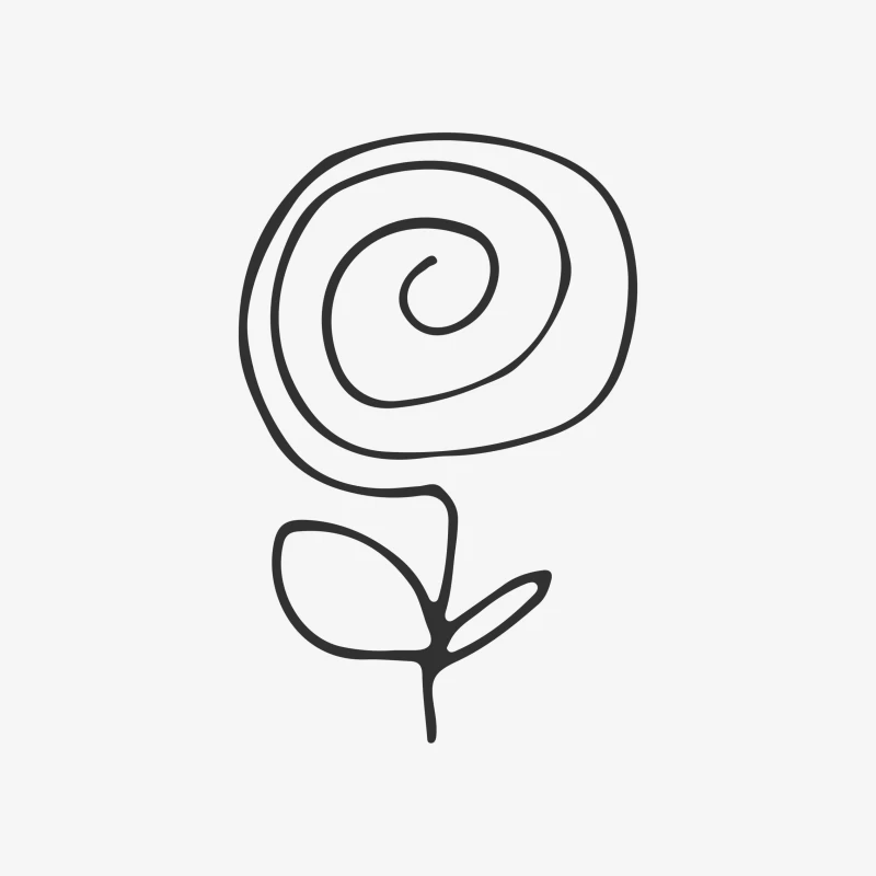 Fleur Stylisée en Spirale Noire Femme Sweat-shirt à enfiler