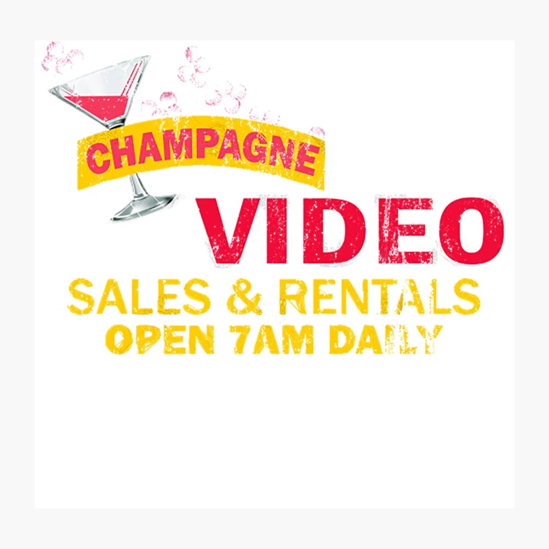 Champagne Video, distressed Throw Pillow