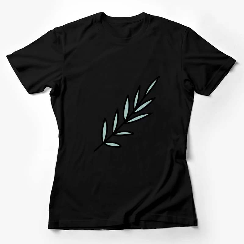 Branche minimaliste avec feuilles vertes Femme T-Shirt