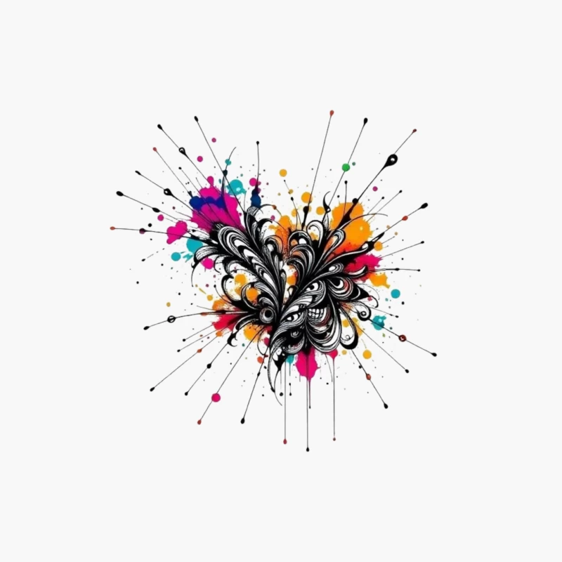 Colorful Abstract Floral Art Illustration Cotton Tote Bag